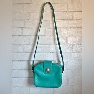 KATE SPADE Chrystie Street Isla Leather Turnlock Small Crossbody Bag Turquoise